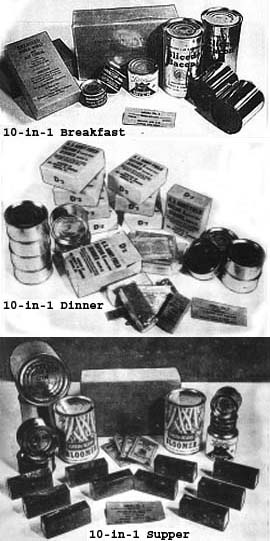 Pictiures of 10 in 1 Army rations